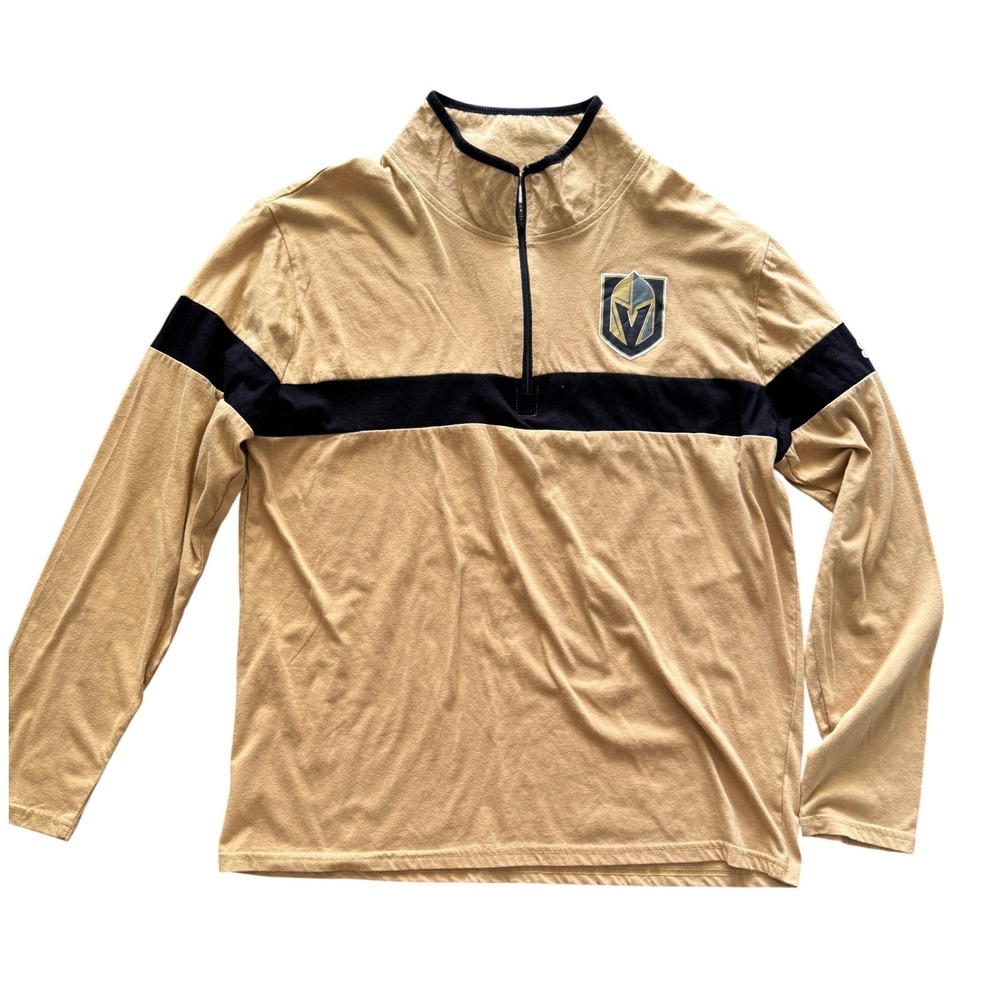 Station Casinos Vegas Golden Knight Quarter Zip Pullover Shirt Adult L Tan Black